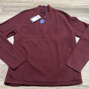 RLX Ralph Lauren Quarter Zip Sweater Golf Coolmax Wool Blend Men Large $268 NWT